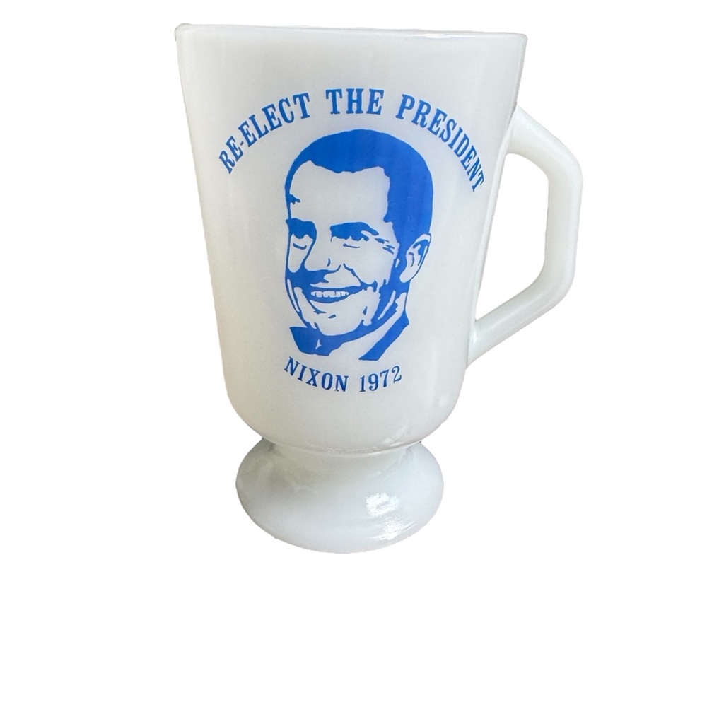Vintage Fire King Richard Nixon Re-Elect Campaign Mug Political  Ad Collectible